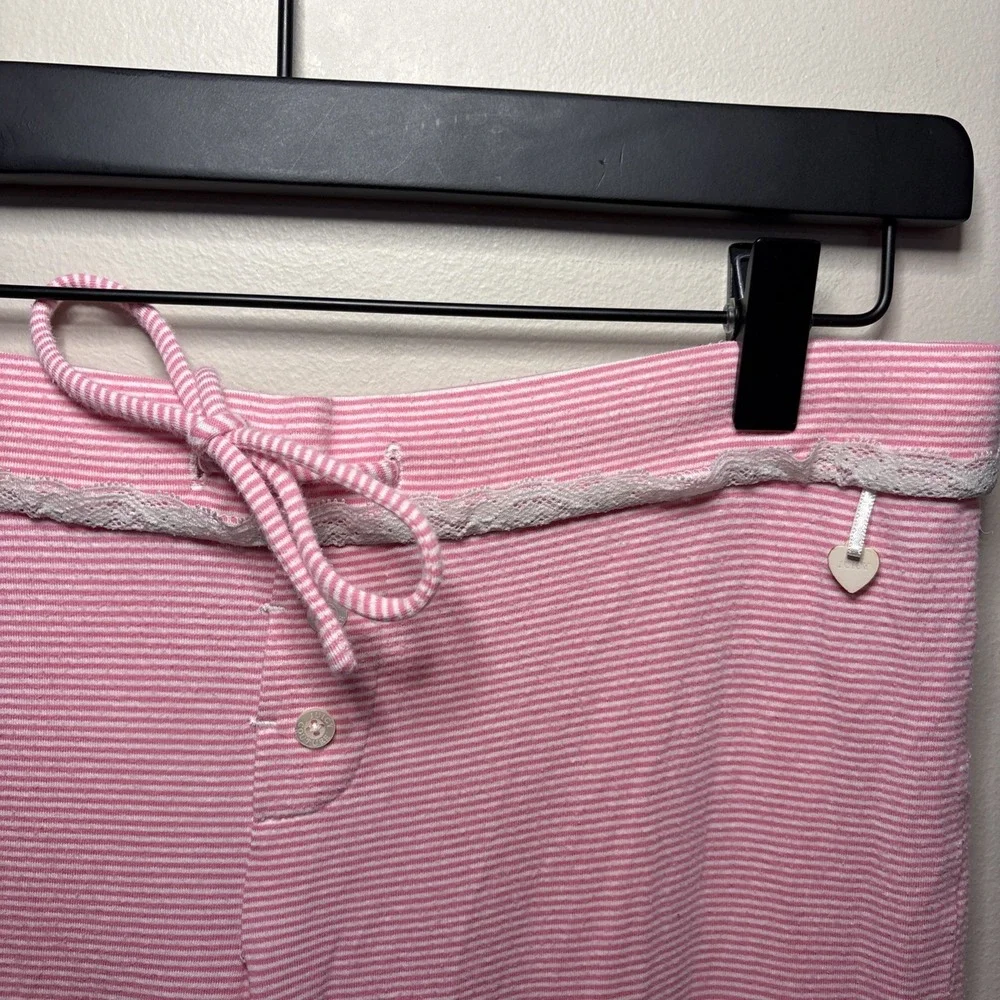Juicy Couture 3-Piece Pajama Loungewear Set Shirt Shorts Pants Lace Trim Small - Picture 9 of 11